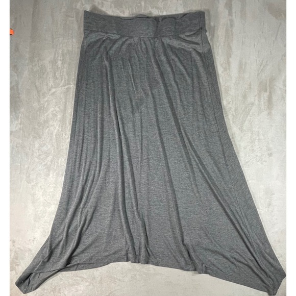 Gloria Vanderbilt Dresses & Skirts - Gloria Vanderbilt Maxi Skirt Womens PXL Gray Sharkbite Hem Viscose GVKN-3379